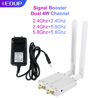 EDUP Booster 4W Channel  WiFi Signal Extender 2.4Ghz 5.8Ghz Dual Band Signal WiFi  Power Amplifier US EU  Plug For Home Office