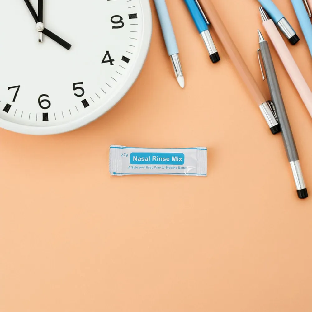 

60 пакетиков соли для промывания носа, мелкодисперсная, быстрорастворимая, для ежедневного ухода за носом, облегчения синусита и сухости носа