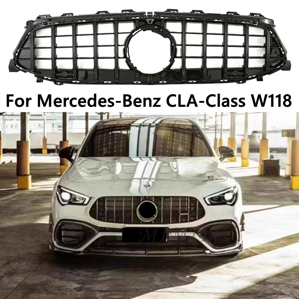 

For Mercedes CLA class W118 CLA118 CLA220 CLA250 260 300 2020 -2024 Front Grille Bumper Lip Racing Grills Car Decoration Part