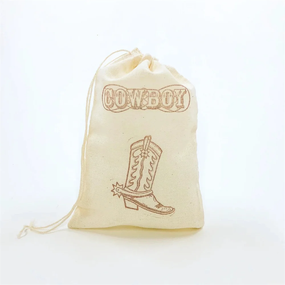 20pcs Cowboy Favor Bags Western Party Bag Boot Rustic Country Wedding Welcome Ranch Birthday Baby Shower Candy Goodie Treat Gift