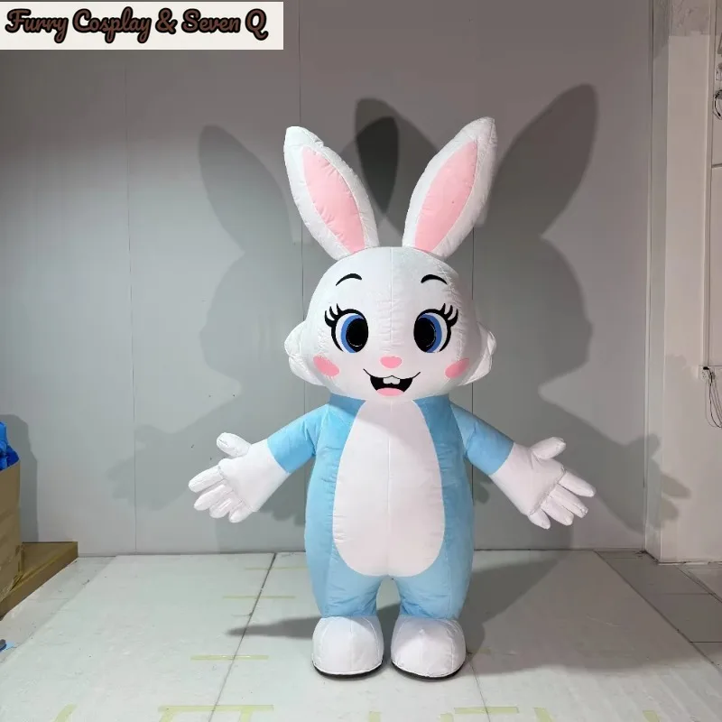 Cute Rabbit Inflatable Cartoon Doll Clothing Export Easter Rabbit Walking Blow Up Outfits Adults Carnival Advertising No Battery