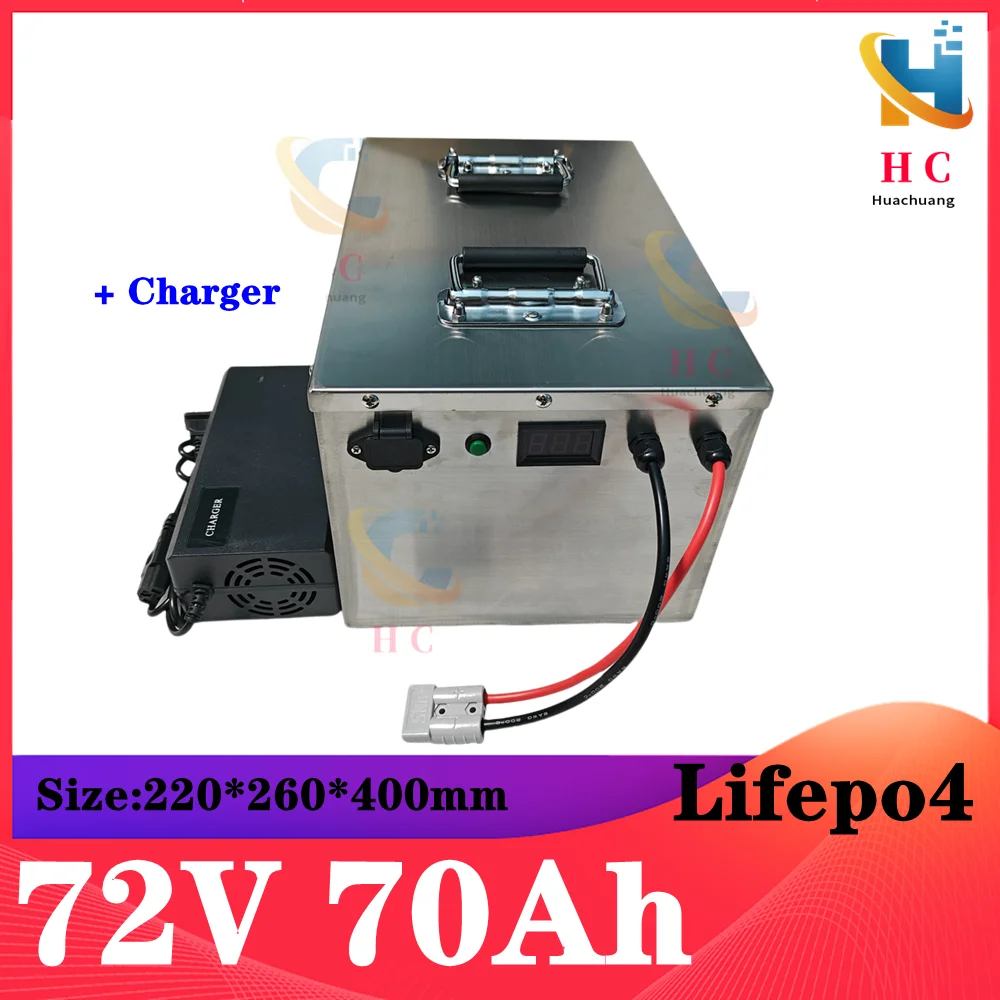 

waterproof 72V 70Ah lifepo4 battery High Power Lithium BMS for 7000w 5000w bicycle bike scooter Motorcycle + 10A charger