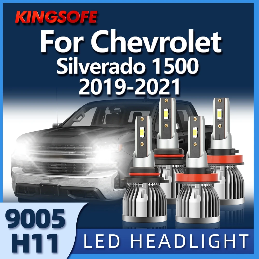 

KINGSOFE H11 9005 Hight Bright CSP Car LED Headlight Hi/Lo Beam Headlamp For Chevrolet Silverado 1500 2019 2020 2021