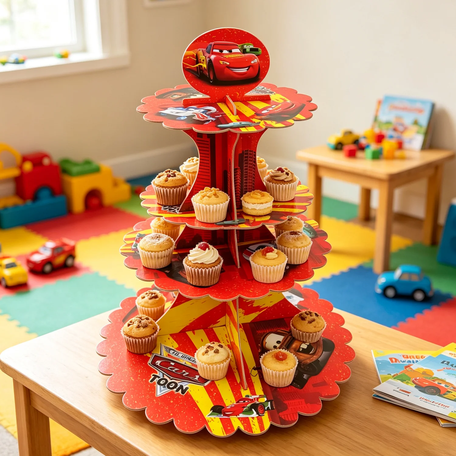 Support à cupcakes en carton à - Lighting Mcqueen Birthday Decor avis et prix