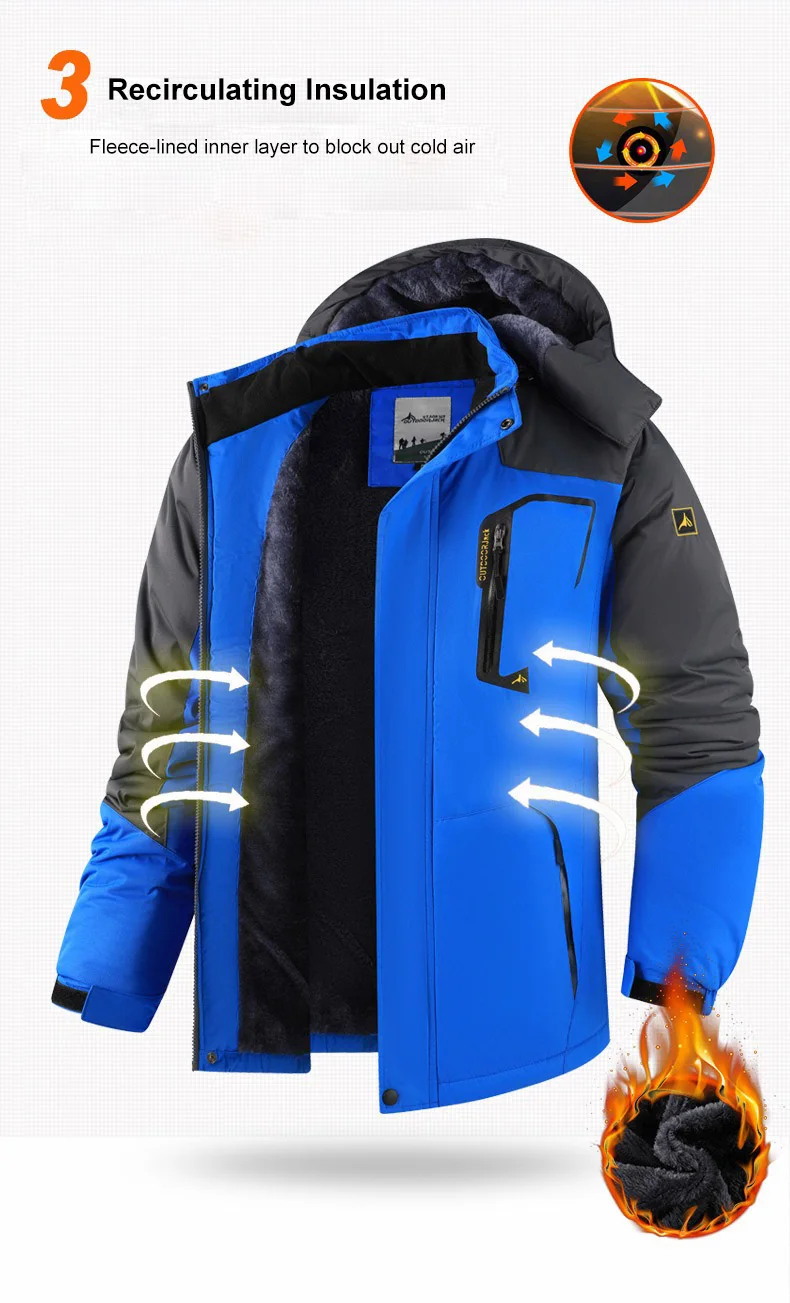 Männer Winter Parka Windschutz Verdicken FleeceHooded Männliche Militär Anorak Jacken Warme Winddicht Pelz Mode Jacke Mäntel – Detail 5