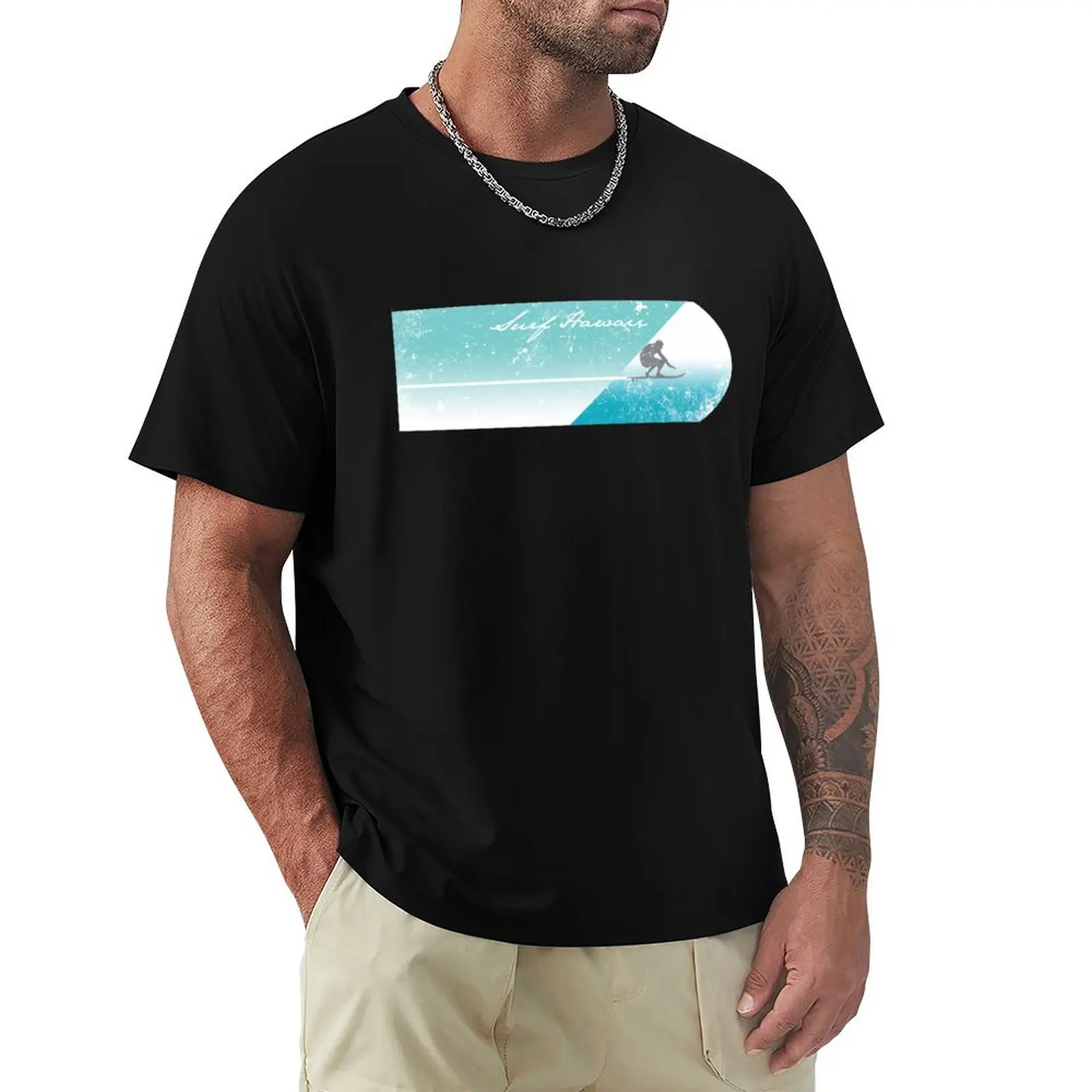 

Surf Hawaii T-Shirt blue archive aesthetic clothes men t shirts high quality