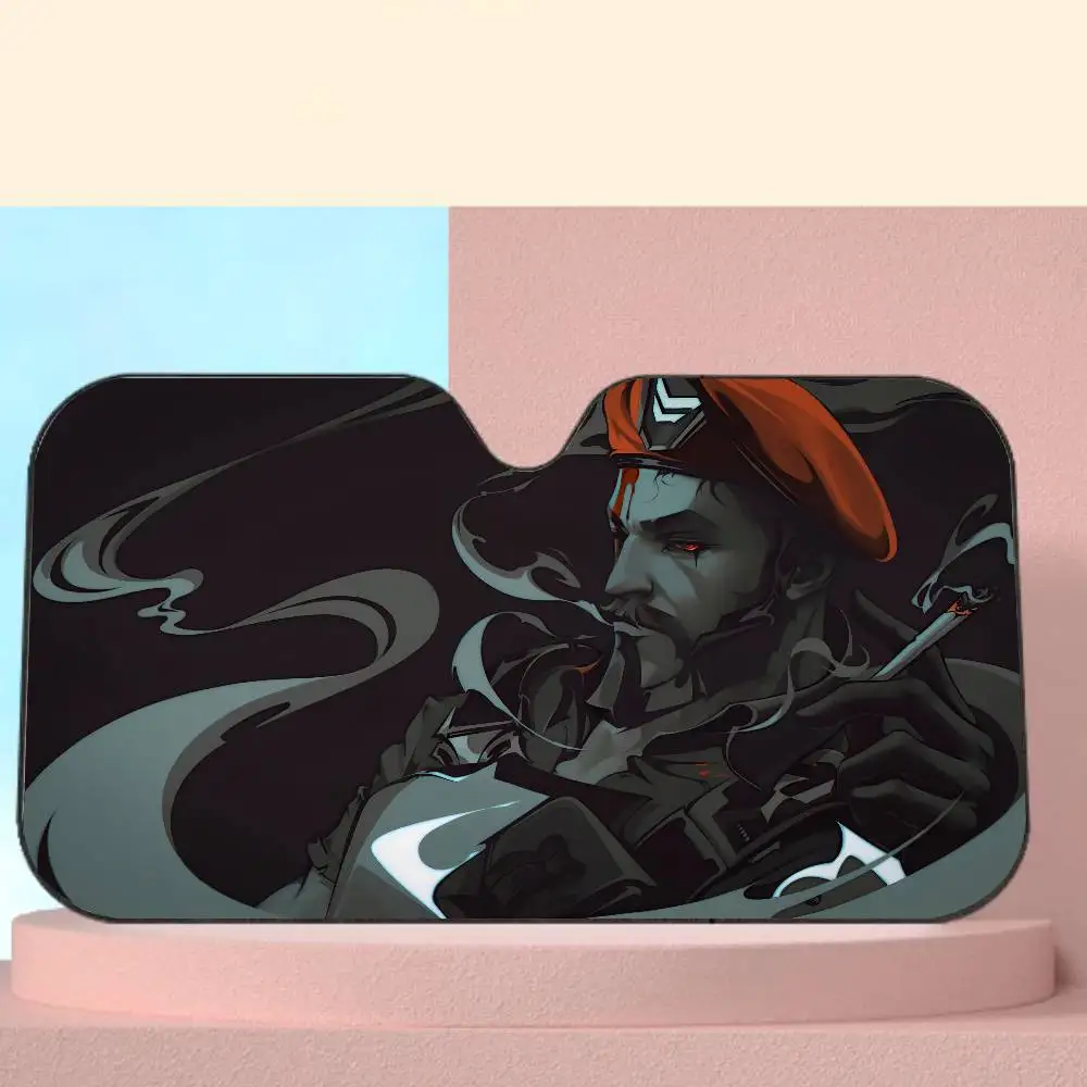 لعبة Valorant سيارة ظلة الزجاج الأمامي نافذة أمامية قناع 70x130 سنتيمتر الشمس قناع الشمسية حماية منقوشة هدية الجدة سيارة #6