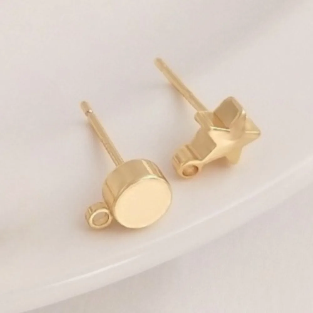 

Медь 14-каратного золота, глянцевая пентаграмма в форме сердца с подвесными серьгами, заколка для ушей «сделай сам», аксессуары для ушей, материал