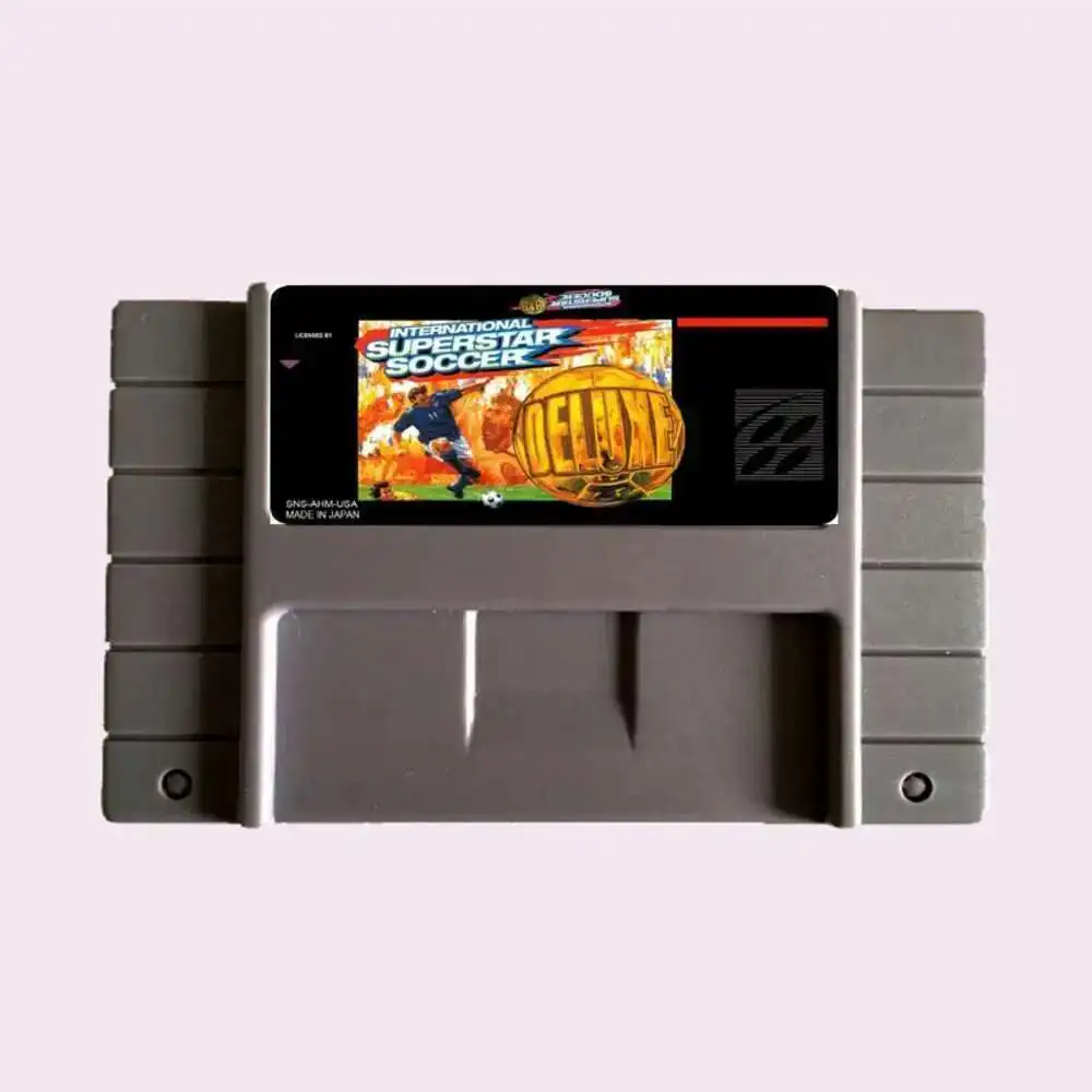 High Quality 16 Bit International Superstar Soccer-Deluxe NTSC Big Gray Game Card For USA Version Game Player