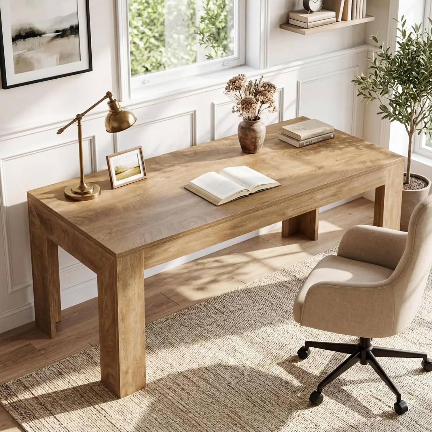 Modern Home Office Desk Wooden 63