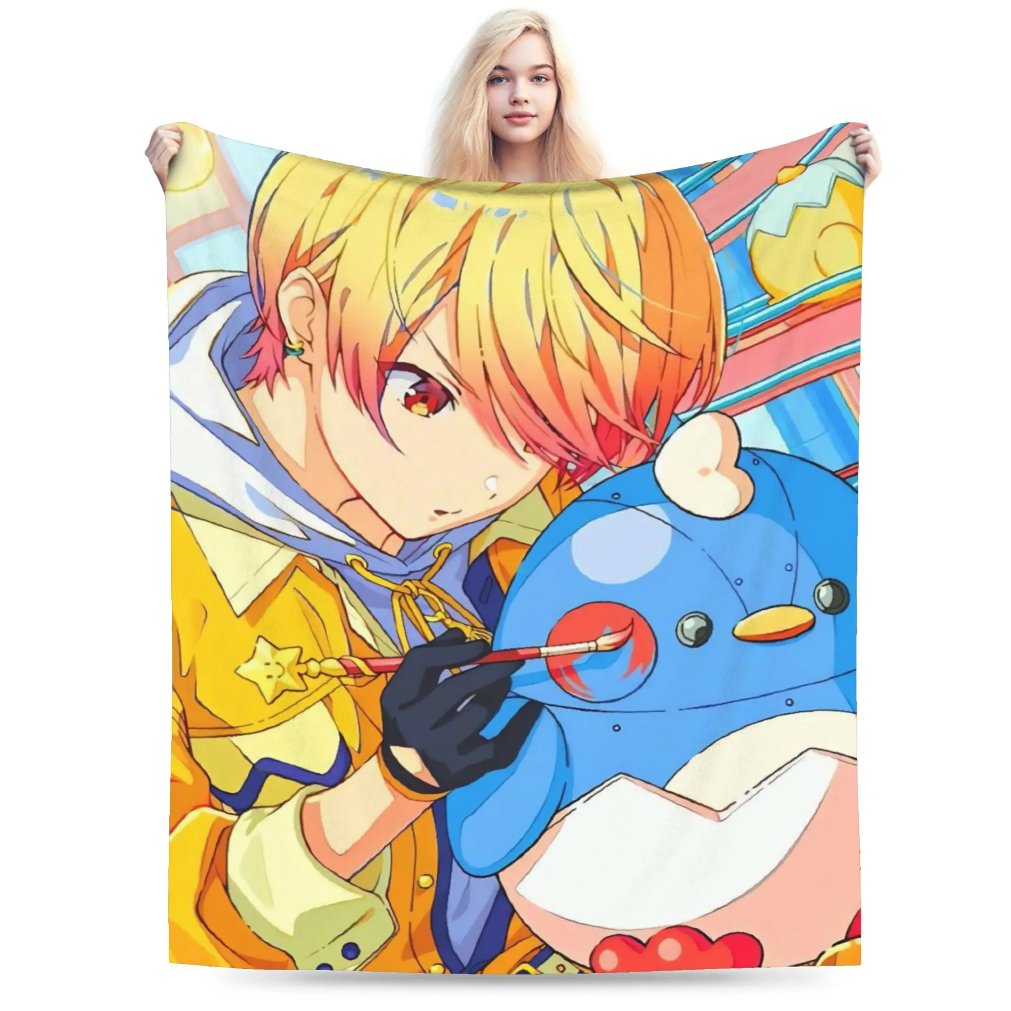 

Tsukasa Tenma Blanket Warm Soft Street Trend Plush Throw Blanket For Kids Bedroom Flannel Bedspread Bed Cover