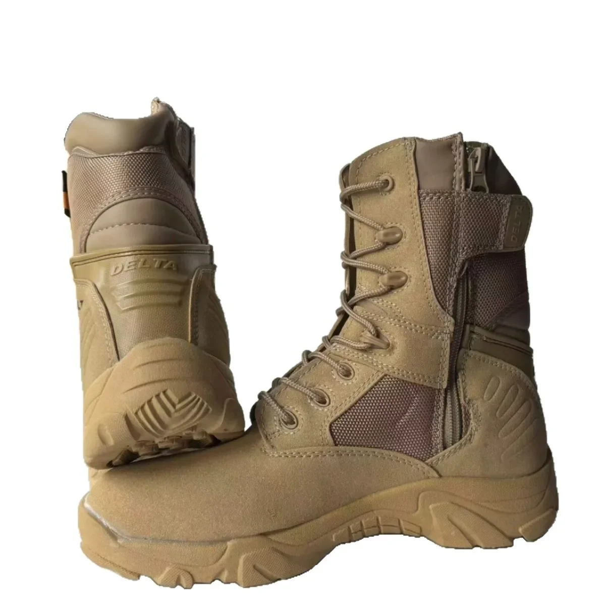 Men Triangular High Top Tactical Combat Jungle Boots, Durable Outdoor Mountaineering Desert Training Footwear For Field
