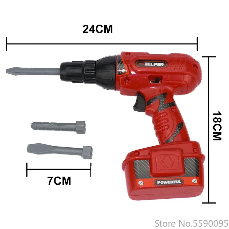 Tools Toys Electric Drill BO Simulation Screw Driver Kids Power Repair Tools Kits Children Pretend Play Sets Gift Toys for Boys