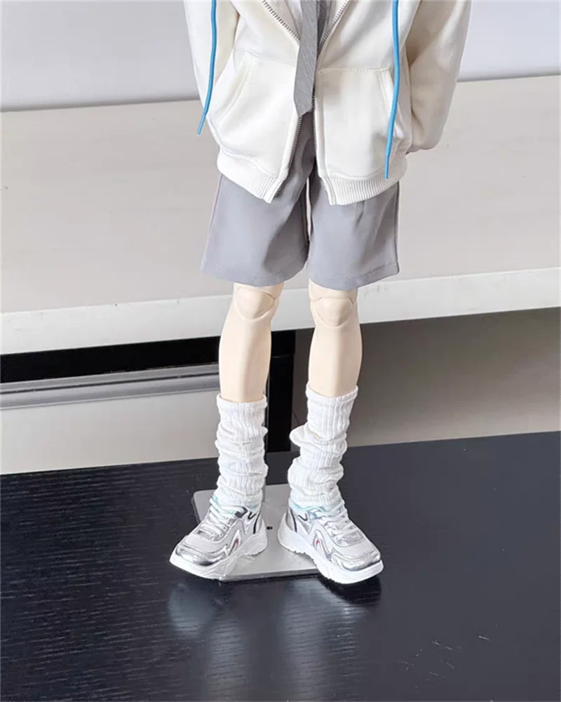 BJD poppenschoenen geschikt voor ID75 Oom maat nieuwe herenschoenen, blauw wit/zwart zilveren sportschoenen, sportschoenen, dagelijkse slijtage