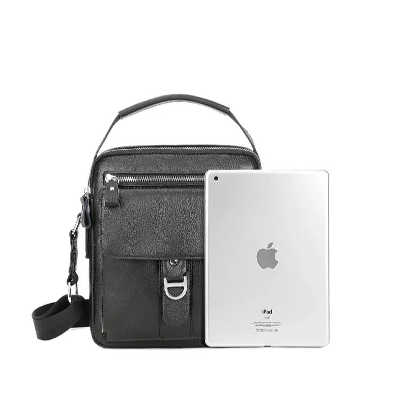 New Brand Genuine Leather Man Messenger Shoulder Bags Small Vintage Cowhide Crossbody For Male Men's Casual Tote Handbag
