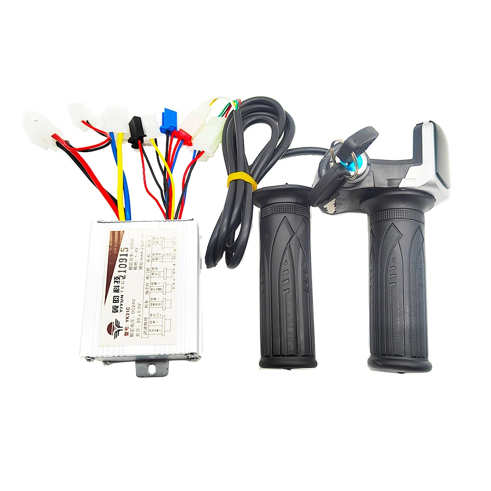 Rower elektryczny akcesoria do skuterów rowerowych silnik szczotkowany kontroler i uchwyt przepustnicy 24V 36V 48V 250W 350W 500W