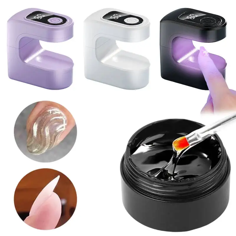 المحمولة مسمار مجفف الأشعة فوق البنفسجية LED هلام تلميع مصباح و عالق الحفر الغراء مجموعة المنزلية وصالون مسمار أدوات الرسم الأظافر علاج الملحقات #3