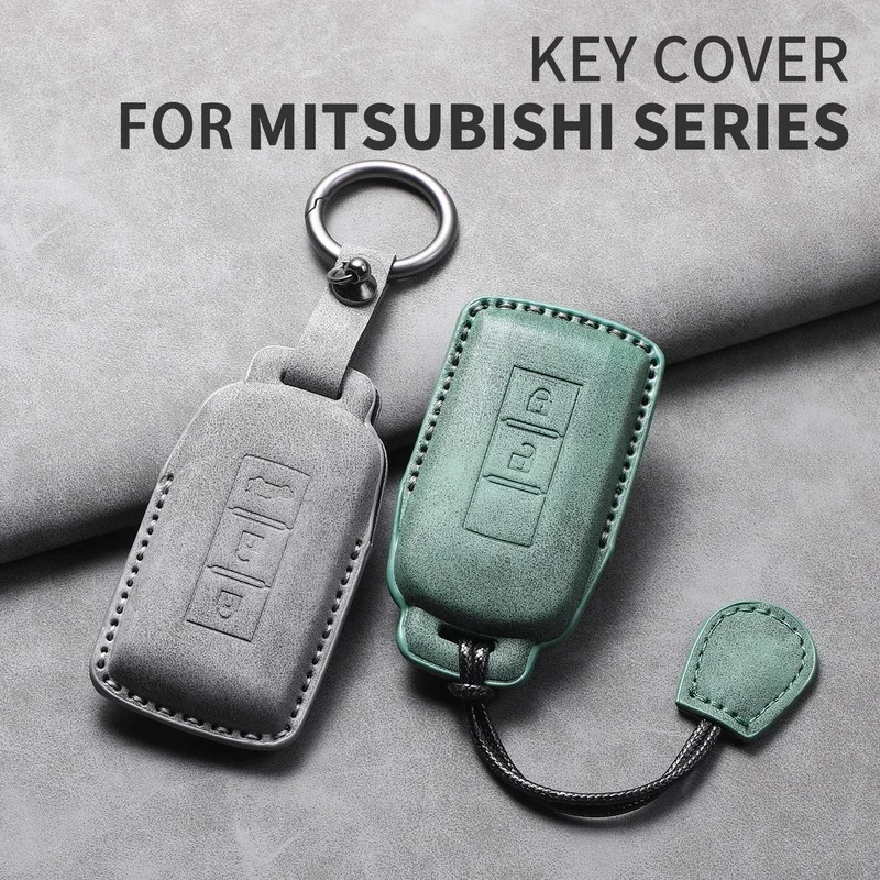 3D Leather Car Key Case Cover For Mitsubishi Xpander Outlander L200 ASX Pajero Montero Eclipse Cross Mirage Soft Lancer Sport