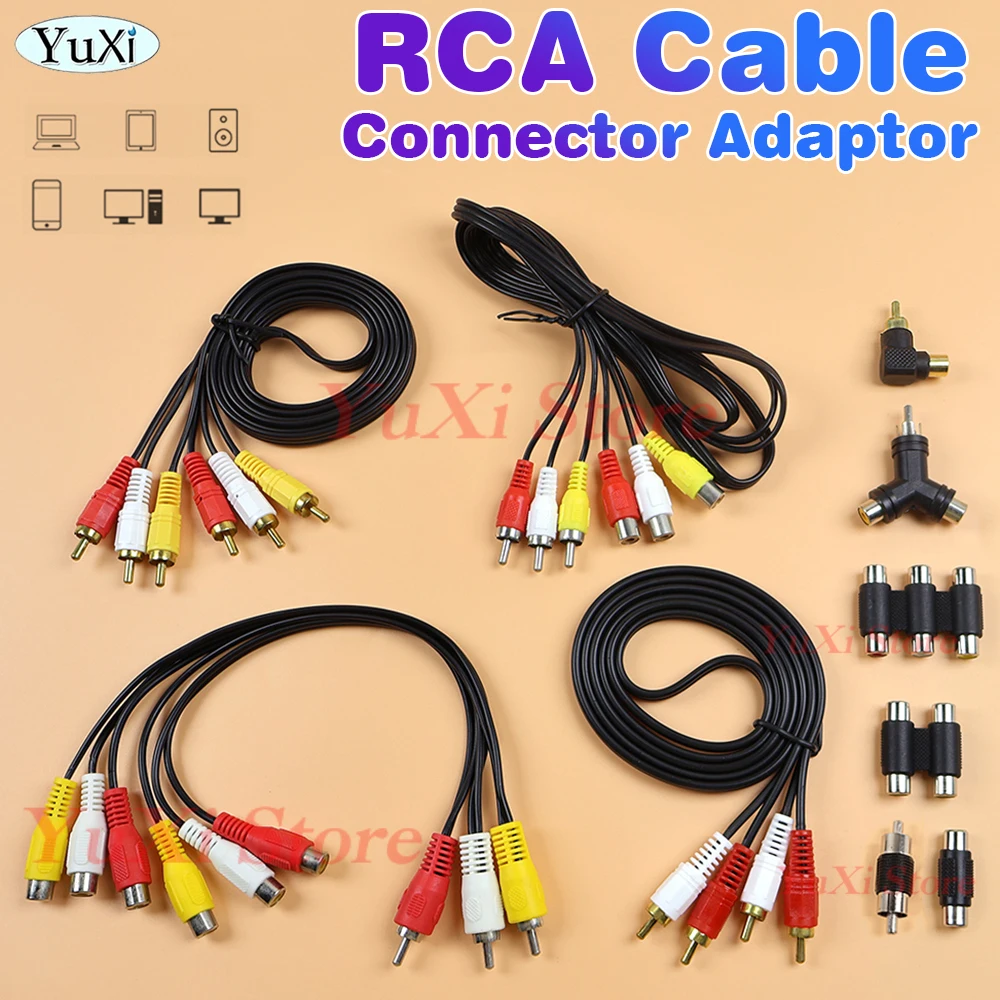 

RCA Cable Line 3RCA Male to 3RCA Female Stereo Audio Extension Cable Cord Wire for Home Theater DVD VCD Amplifier Speaker TV Etc