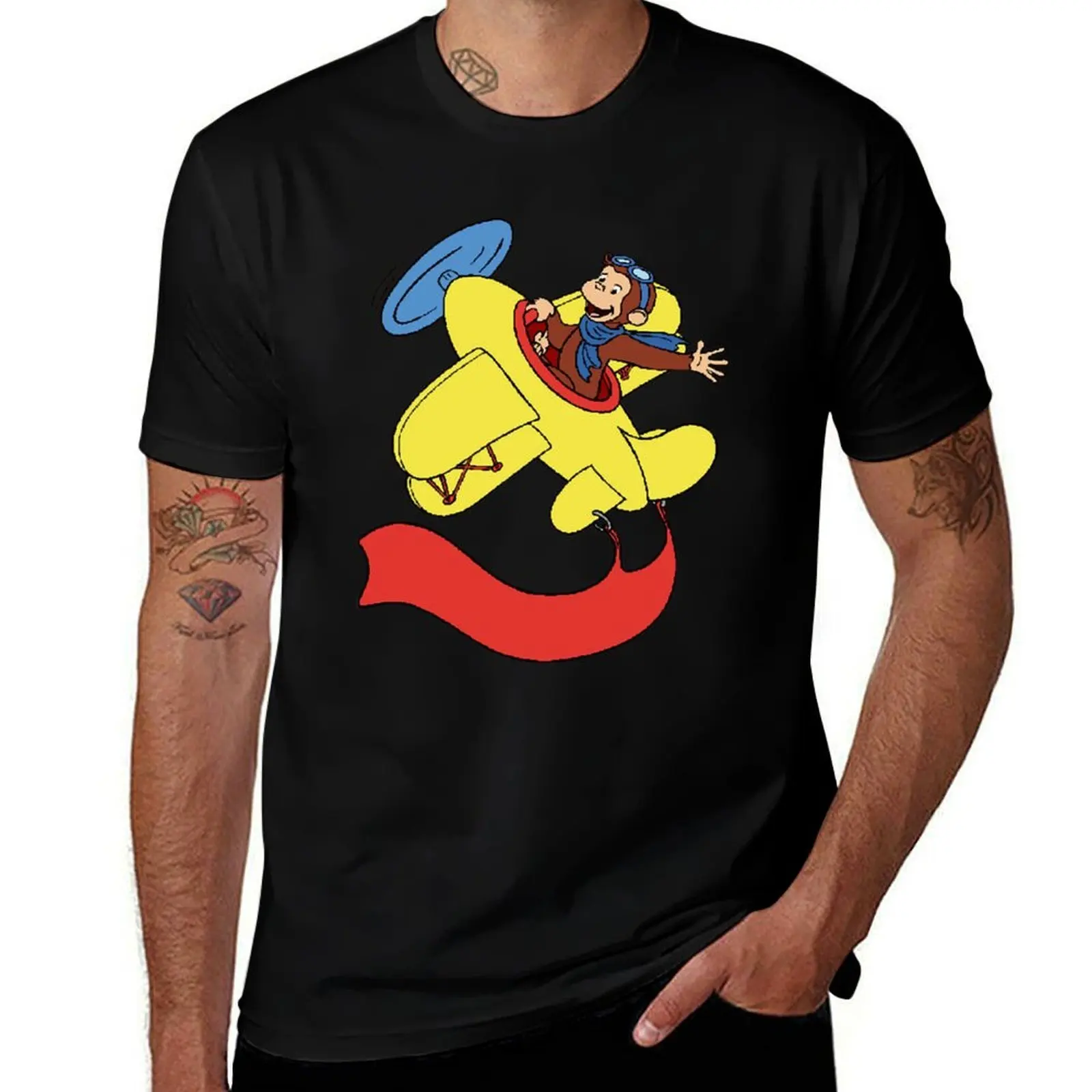 

Curious george in an airplan T-Shirt man graphic t shirt t shirts designer mens graphic t shirts T-Shirt