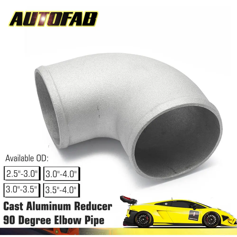 AUTOFAB Universal Cast Aluminum 90 Degree Reducer Pipes Intercooler Turbo Elbow Reducer Pipe Joiner