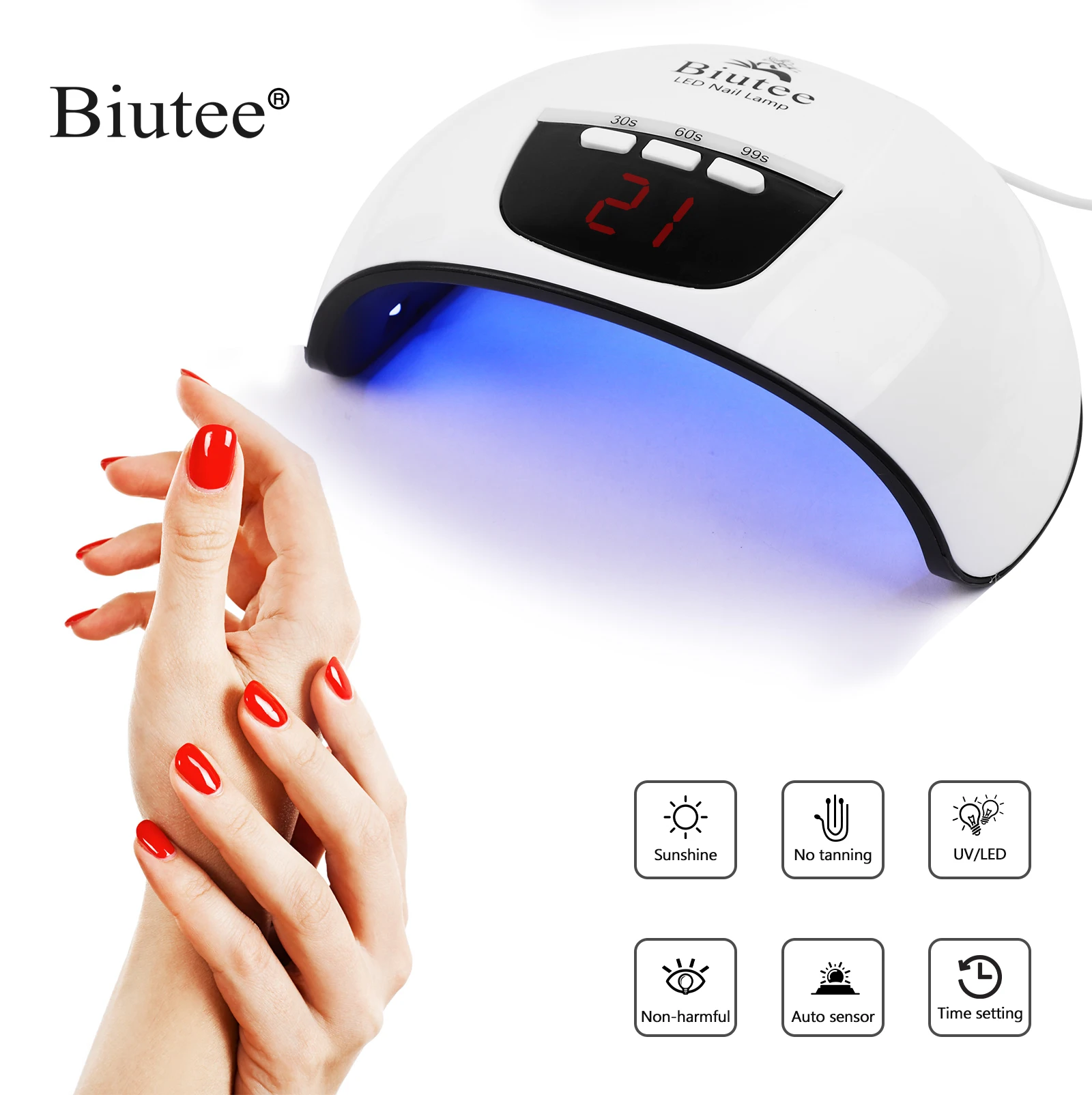 

BIUTEE 24/54W Nail Dryer LED Nail Lamp UV Lamp for Curing All Gel Nail Polish With Motion Sensing Manicure Pedicure Salon Tool