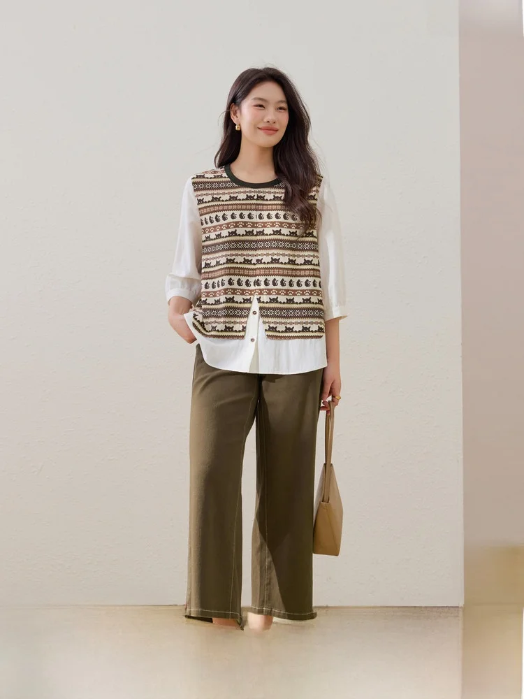 

Retro Casual Lazy Set plus Size Women's Loose Comfortable Two-Piece Summer Fashion Set for All Body Types round Neck Short Sl...