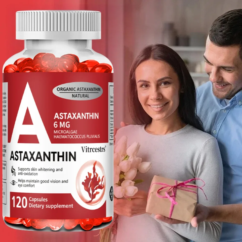 

Astaxanthin Capsules, Plus Coenzyme Q10, Promotes Cardiovascular Health, Metabolism, Antioxidant Supplement, Skin Health