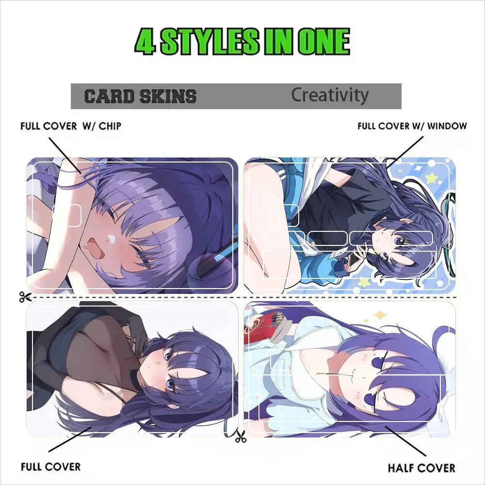 Hayase Yuuka Blue Archive   Sticker Film Tape Skin for Credit Card Debit Card Waterproof Stickers Cartoon