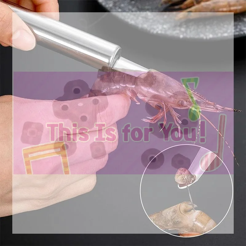 【MA】Stainless Steel Shrimp Deveiner Tool With Sharp Tip Easy Grip Handle For Kitchen Seafood Processing Fruit Pitting