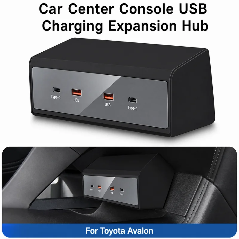 New For Toyota Avalon Car Center Console Fast Charging Hub Multi Ports USB Cigarette Lighter Extender Smart Charger