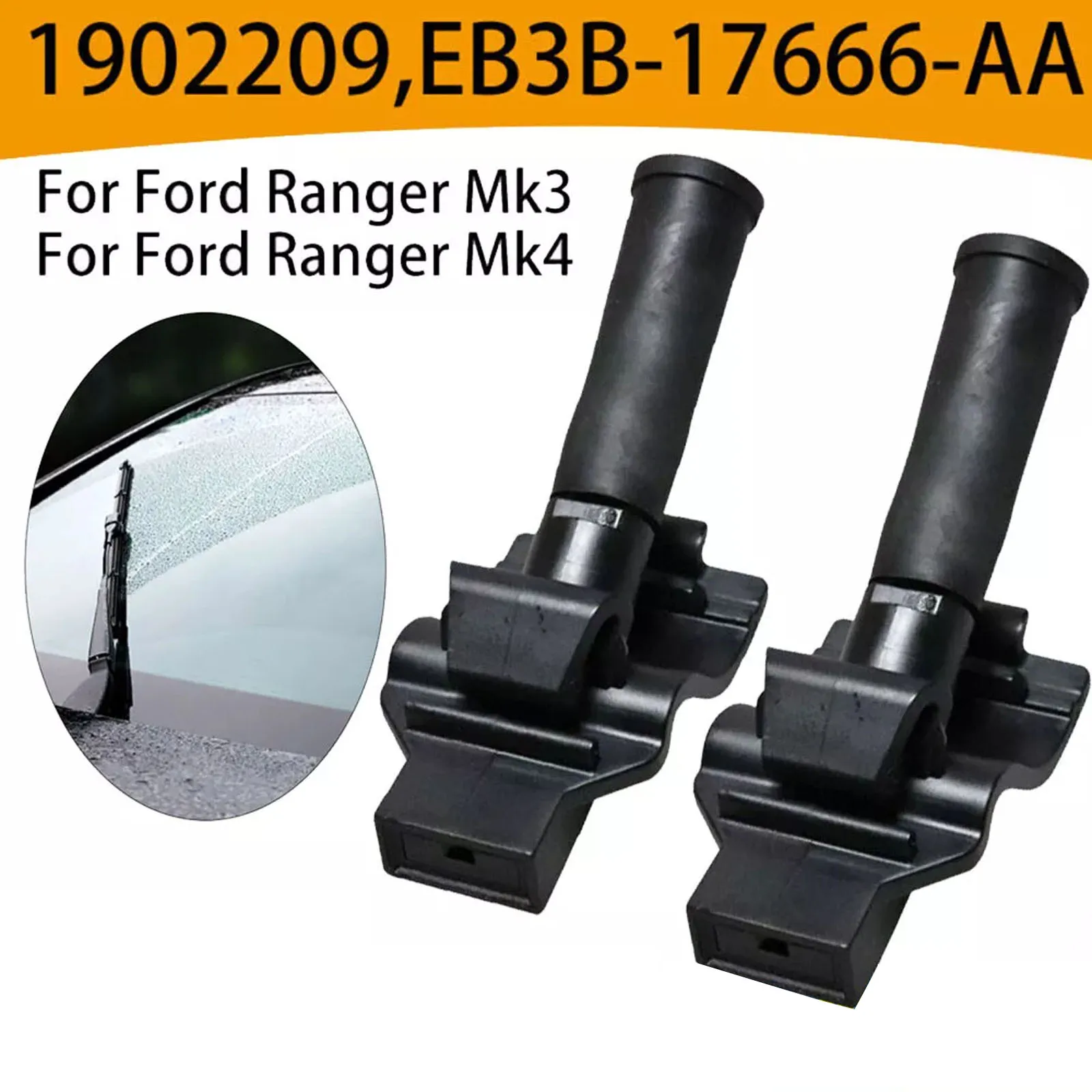 2PCS Front Windscreen Washer Jet Kit For Ford Ranger Mk4 TKE 2015 ONWARDS 1902209 Car Windscreen Wiper Replacement Parts