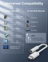 1 adaptateur audio USB-C vers 3,5 mm pour casque - Compatible HiFi avec Apple iPhone 17 16 15 Samsung Type C vers prise jack 3