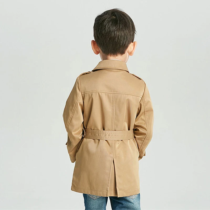 Gabardina Parka a la moda para niño y adolescente, chaqueta cortavientos con pretina, prendas de vestir exteriores para niño de 12 años, primavera y otoño