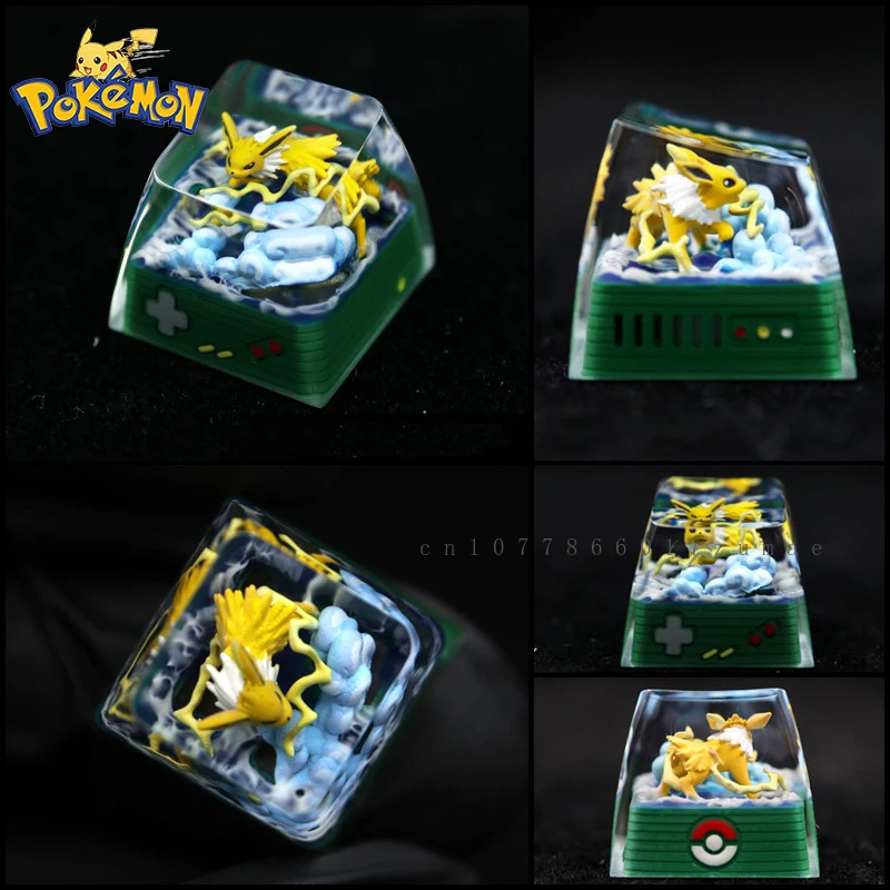 Pokemon Resin Keycaps Leafeon Anime Customized Micro Landscape Mechanical Keyboard DIY Keycaps Cute Keyboard Accessories Gifts