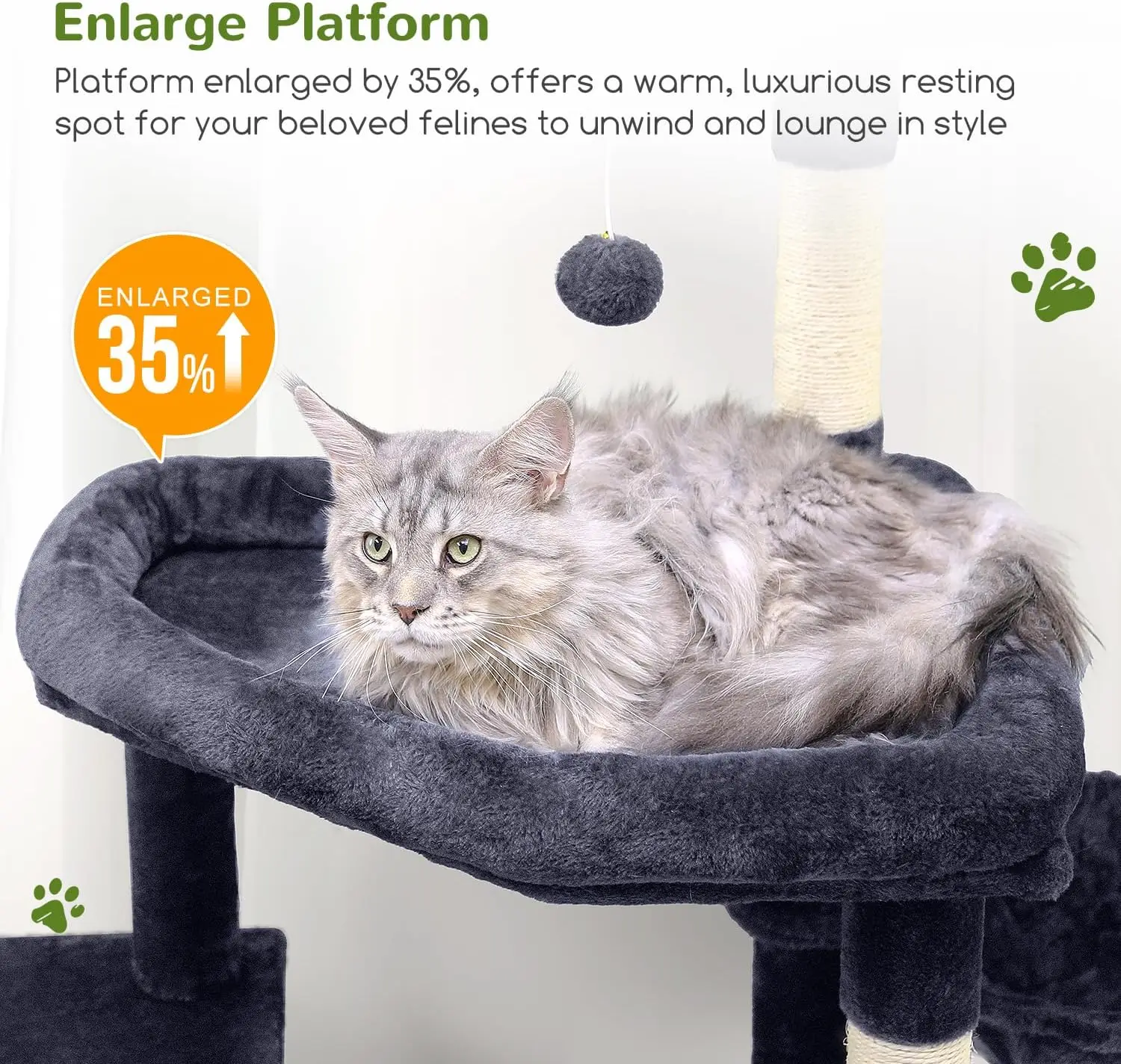 S68 Sturdy Cat Tree, 68-inch Large Cat Tower for Indoor Adult Cats 20 lbs Heavy Duty Cat Tree for Big Cats