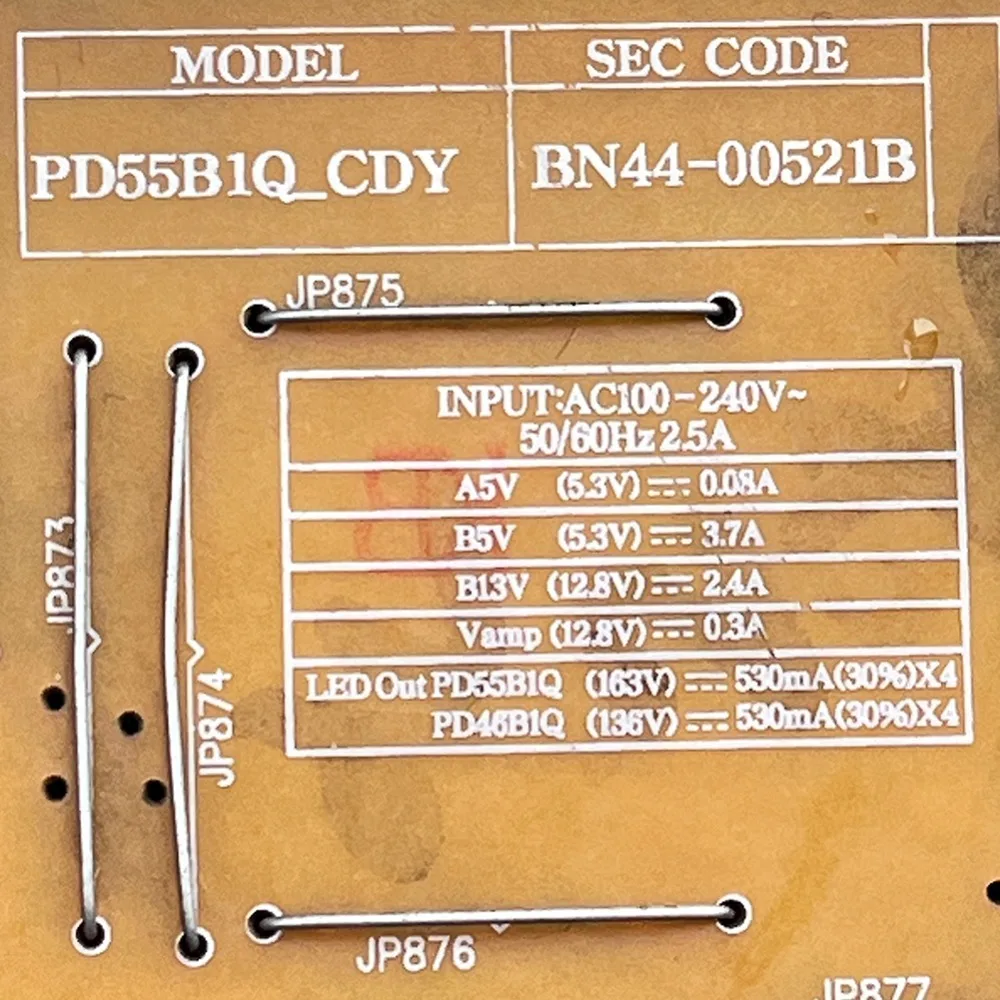 Authentic Original TV Power Board PD55B1Q_CDY BN44-00521B Works Normally And for LCD TVs UA55ES6800R UA55ES6700J TV Accessories