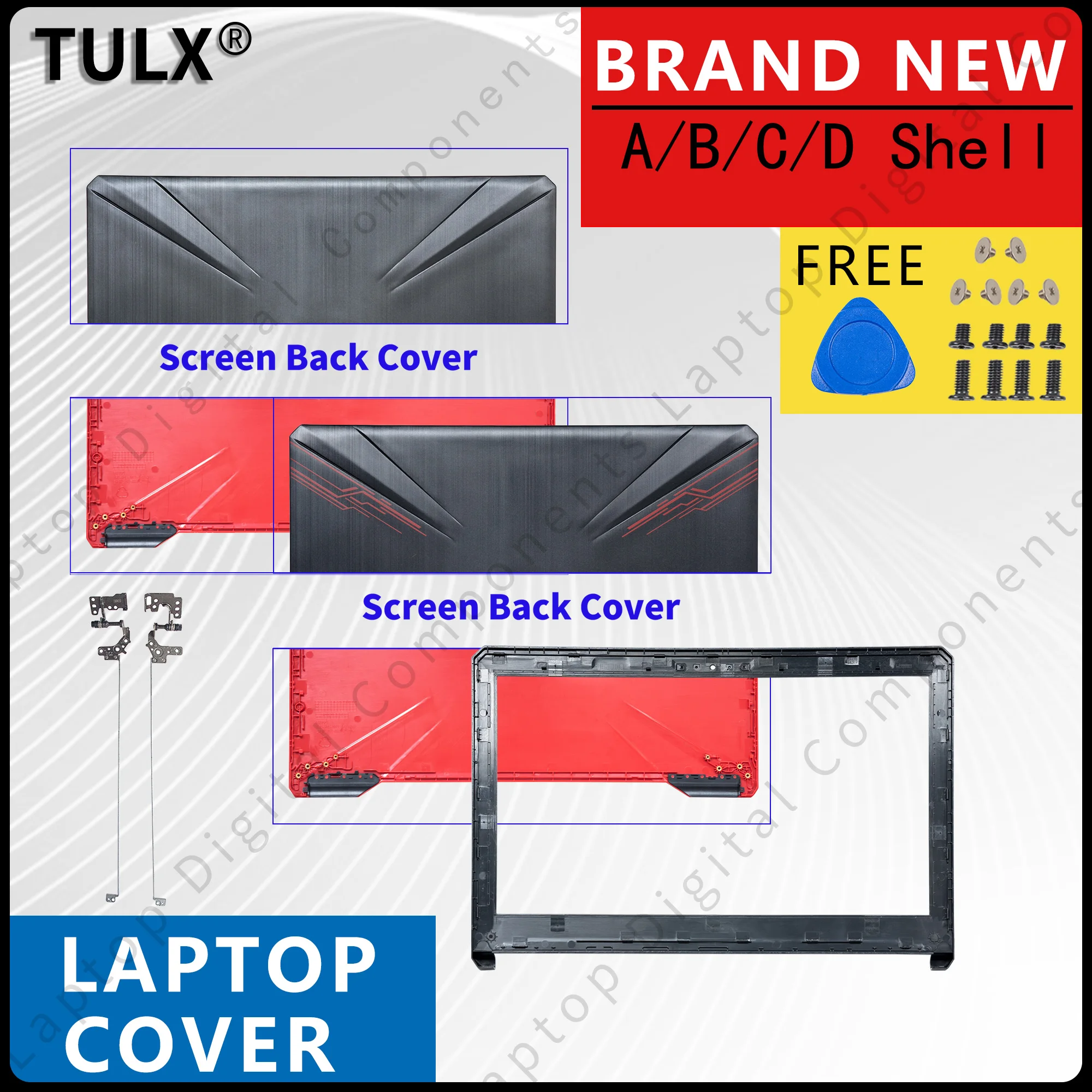 

Новый чехол для FX504 FX504G FX504GD FX504GM FX80 FX80G FX80GD задняя крышка ЖК-дисплея, передняя панель, петли, сменная крышка