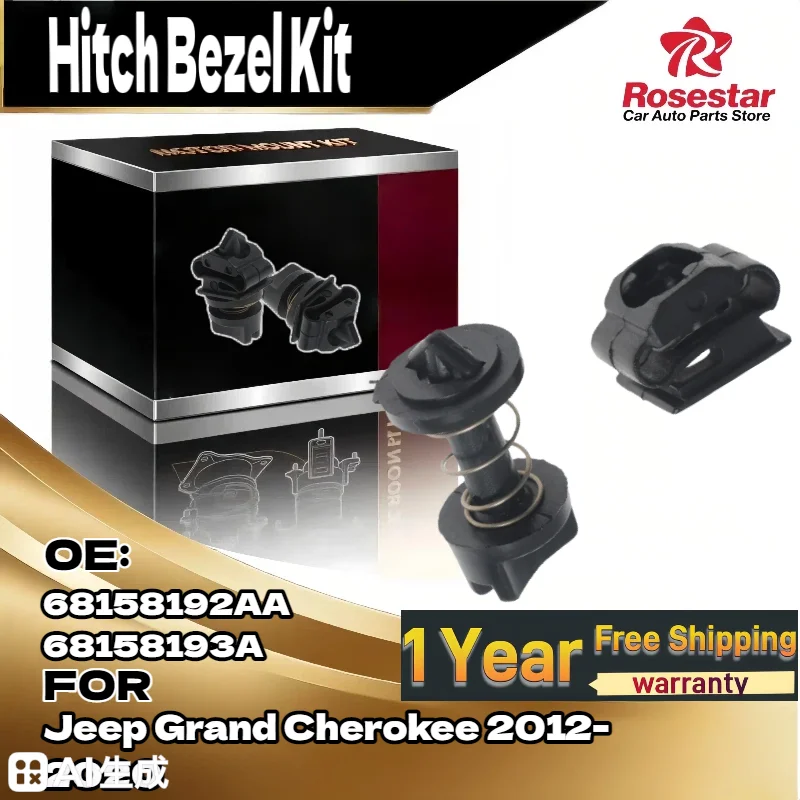 

For Jeep Grand Cherokee 2012-2020 Easy-to-Install 2 x Rear Bump Trailer Hitch Bezel Hardware Kit 68158193A