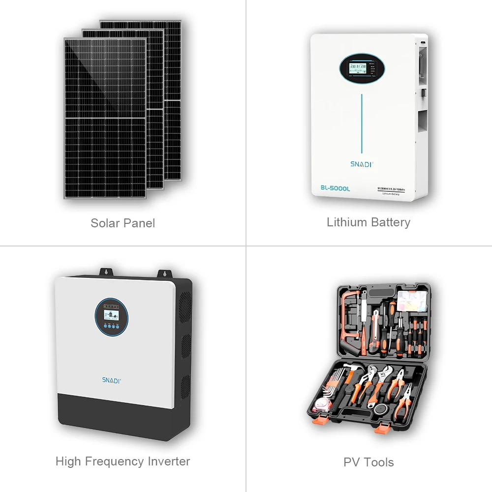 SNADI 10KW Solar Power System Complete Hybrid Set 3KW 5KW Solar Energy System for Home off Grid Full Set