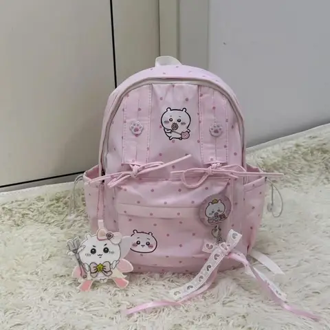 NEW Magic Fairy Chiikawa bow Backpack casual fashion Cute Chiikawa Daily schoolbag Versatile and Soft Cute Girl's birthday gift