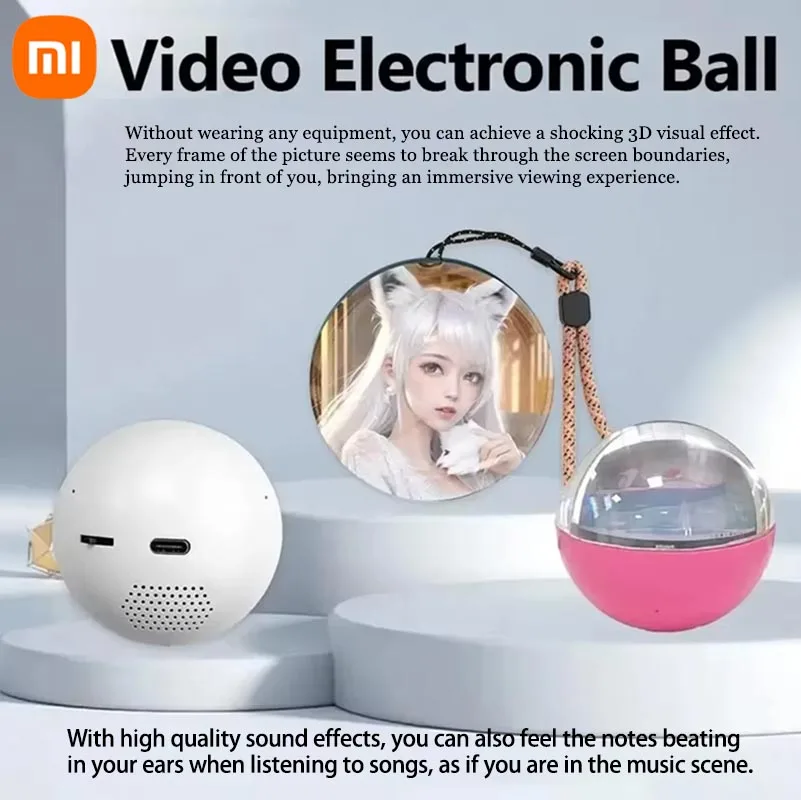 

Xiaomi 3D Video Magic Crystal Ball DIY Memory Art Glass Ball Lamp Spherical Pixel Display 2.7inchs Screen 4GB Videos Player Gift