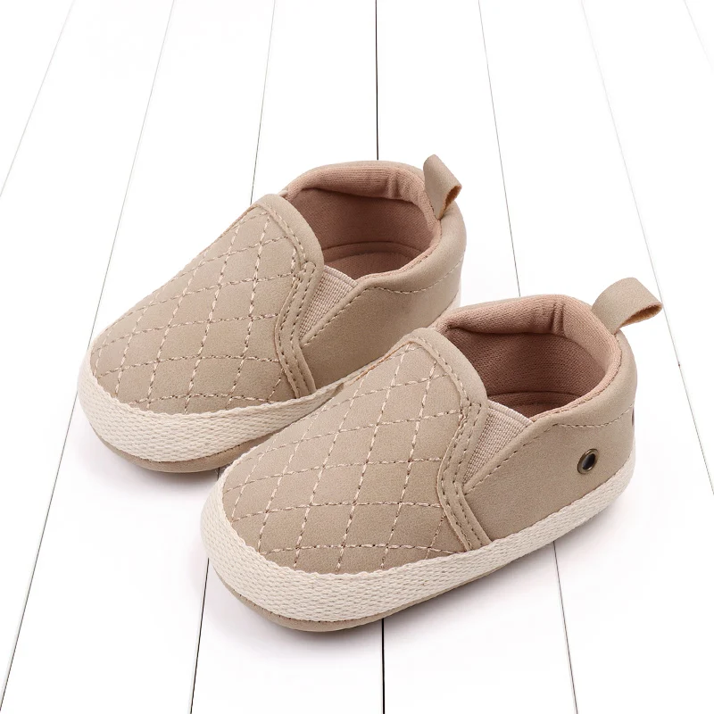 Baby Boys Plaid Solid Colour Baby Shoes Soft Sole Baby Shoes