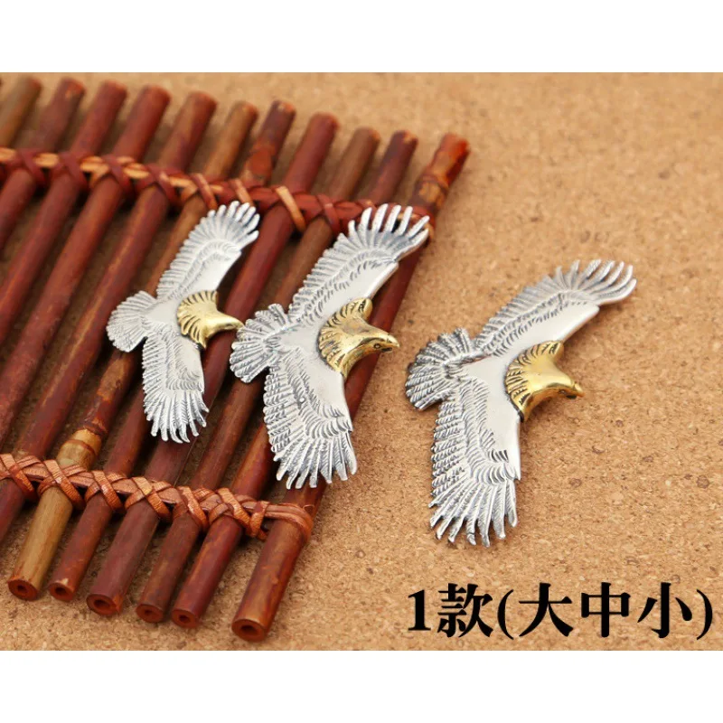 Factory wholesale S925 sterling silver men's classic retro Thai silver large, medium and small golden eagle pendant series