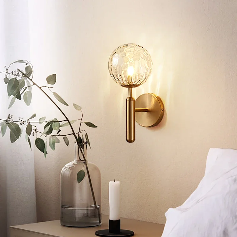 Modern Bedroom Bedside Iron LED High End Retro Style Sconce Lamp for Living Room Background Corridor Decor Lighting Small Art