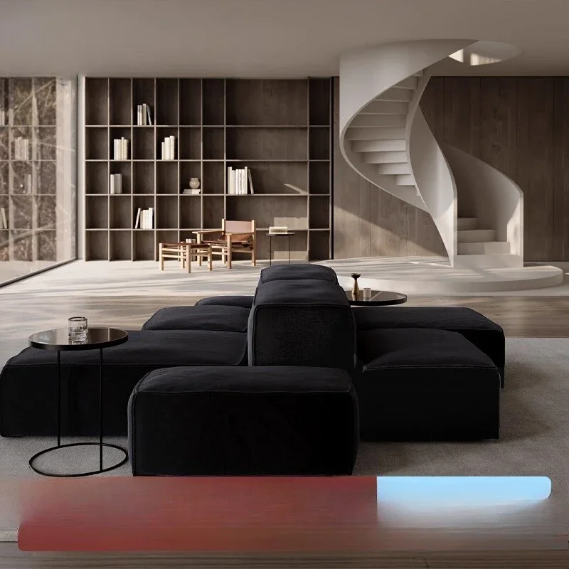 Wabi sabi Italian style, linen fabric sofa free combination black variety
