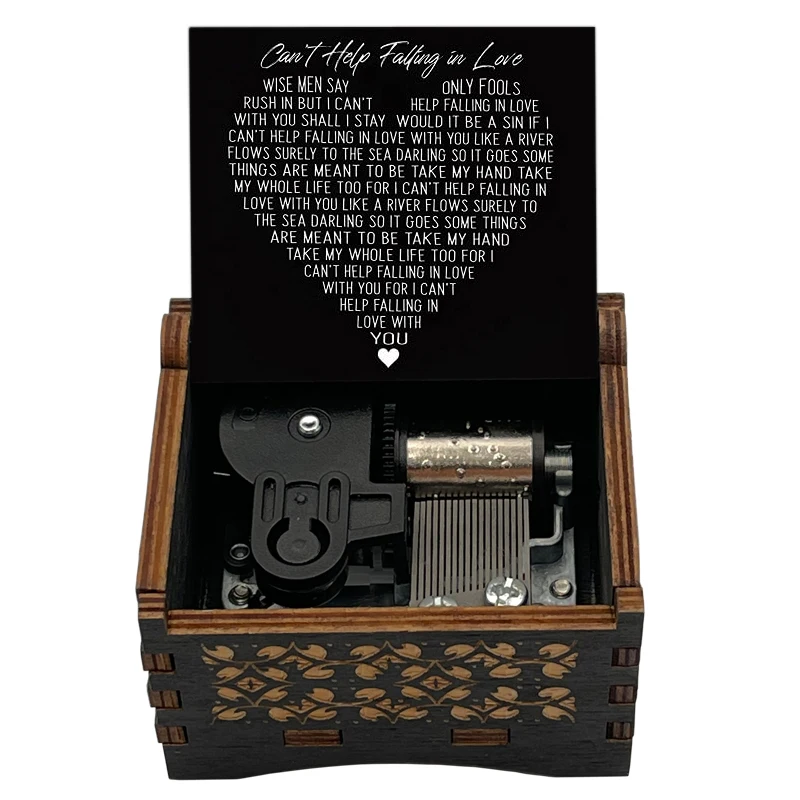 Classic Song《Can't Help Falling In Love》Climax 14-seconds 18-Tone Music Box Office Decoration Ornaments Festival Party Gifts ﻿