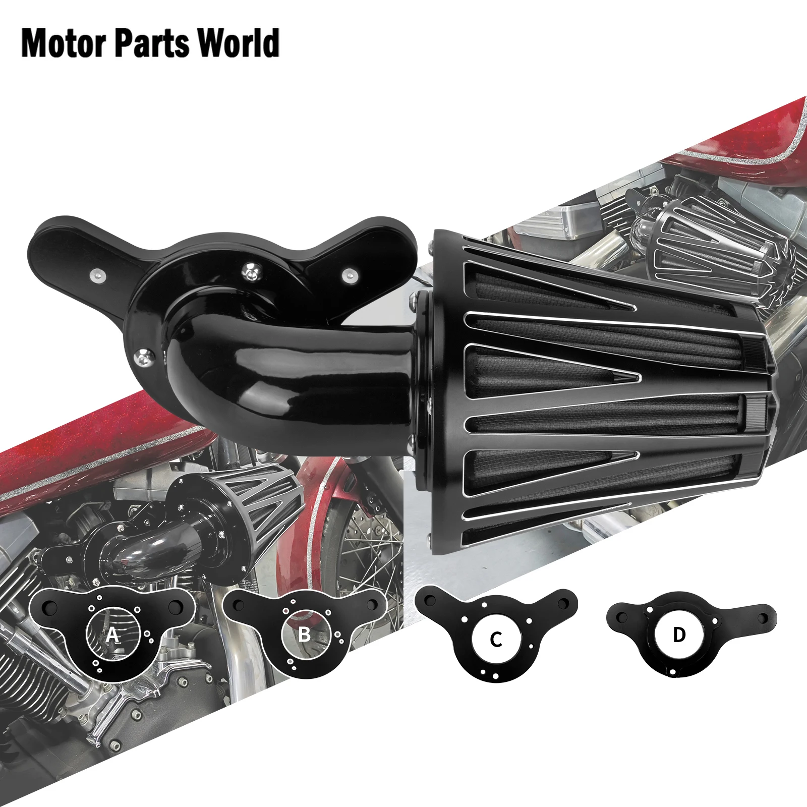 

Motorcycle Grey Air Filter Intake CNC Cleaner For Harley Softail Fat Boy Touring Electra Glide Sportster XL 883 Dyna FXDLS FXR