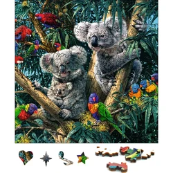 Holz Koalas Puzzle Paar Spiele Tier Holz Puzzles für erwachsene Jugendliche Kinder Holz Puzzle Spiel Spielzeug Geschenk Home Dekoration