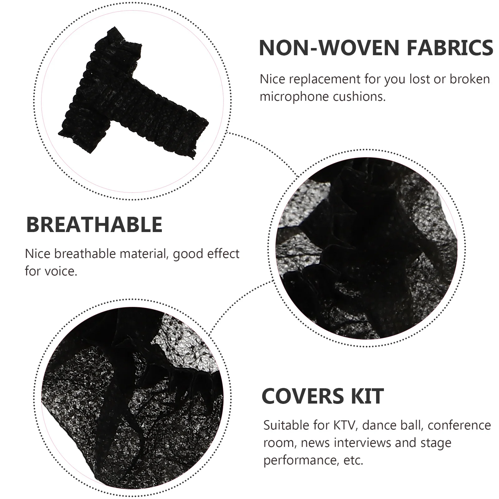 

100Pcs Mic Protector Cover Non-Woven Windproof Microphone Sleeve for Singing Shield Against Saliva and Impurities